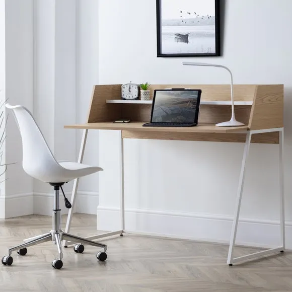 Modern Desk with Shelf - Brown, Oak Effect image
