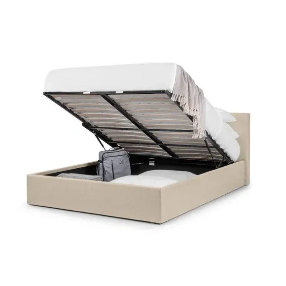 Ottoman Bed Frame with Storage - Cream, Fabric