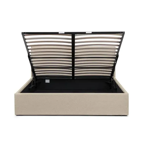 Ottoman Bed Frame with Storage - Cream, Fabric