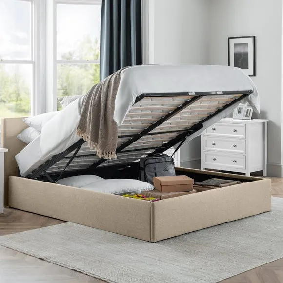 Ottoman Bed Frame with Storage - Cream, Fabric
