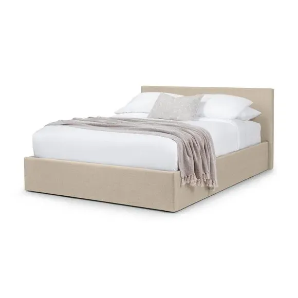 Ottoman Bed Frame with Storage - Cream, Fabric