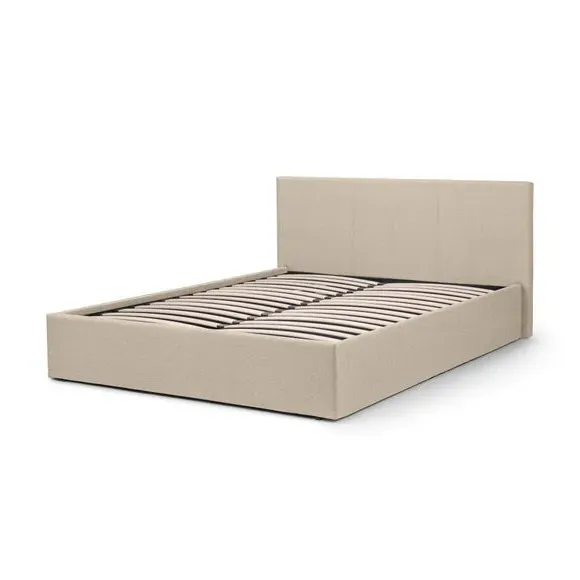 Ottoman Bed Frame with Storage - Cream, Fabric