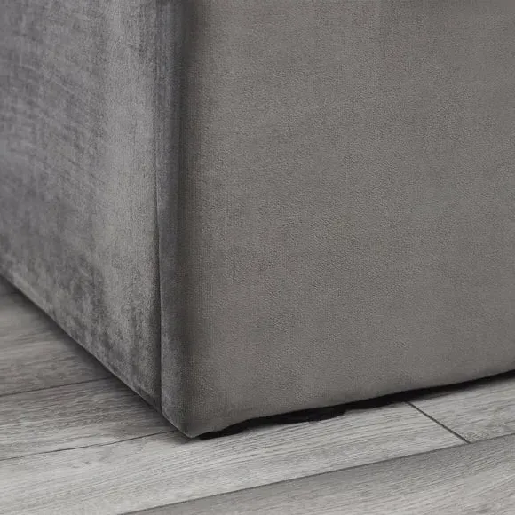Ottoman Bed Frame with Storage - Light Grey, Velvet