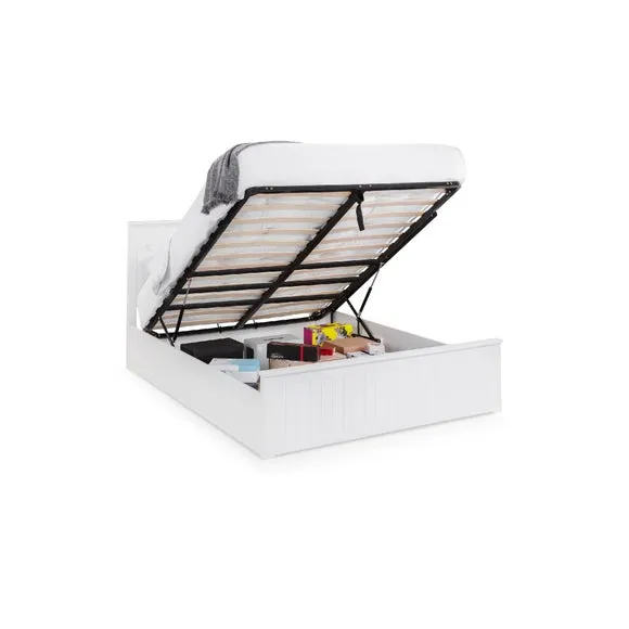Ottoman Bed Frame with Storage - White, Lacquer
