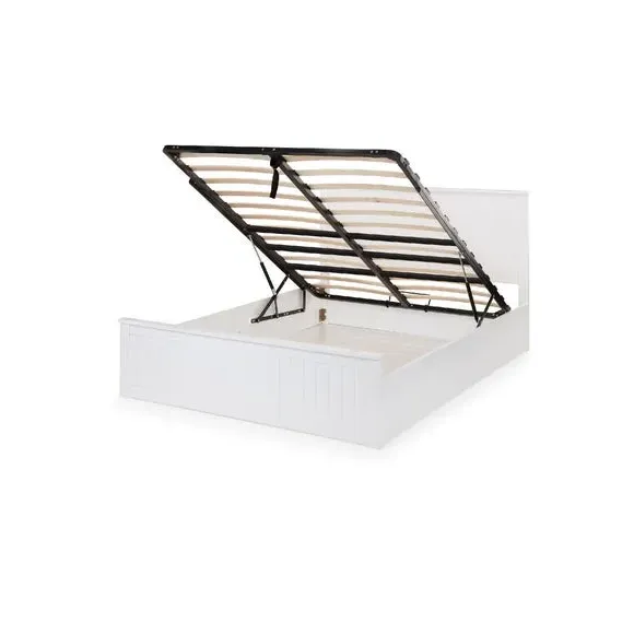 Ottoman Bed Frame with Storage - White, Lacquer