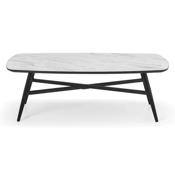 Rectangular Coffee Table - White, Marble Effect