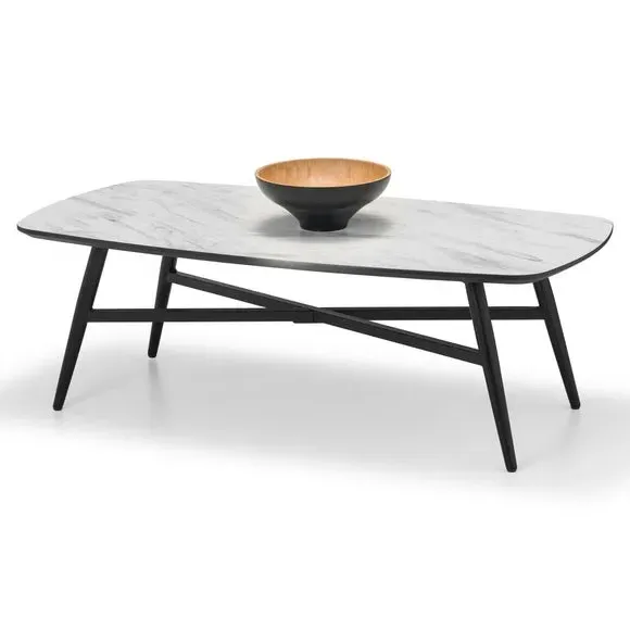 Rectangular Coffee Table - White, Marble Effect