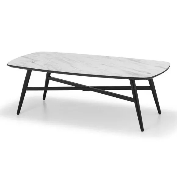 Rectangular Coffee Table - White, Marble Effect image
