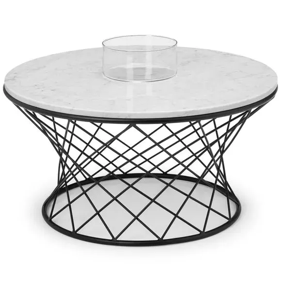 Round Coffee Table - White, Real Marble