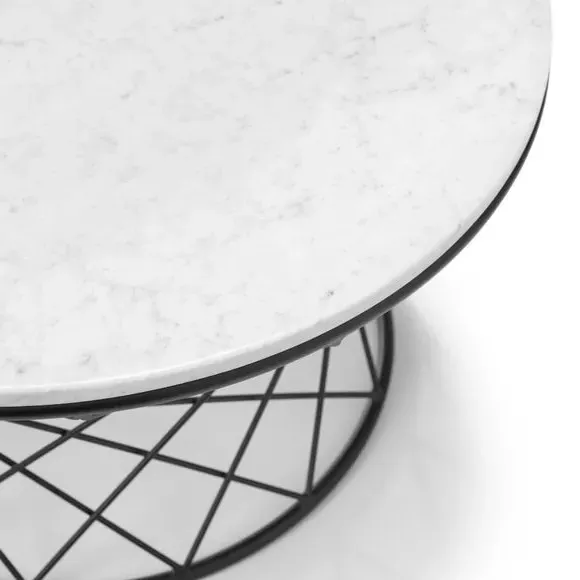 Round Coffee Table - White, Real Marble