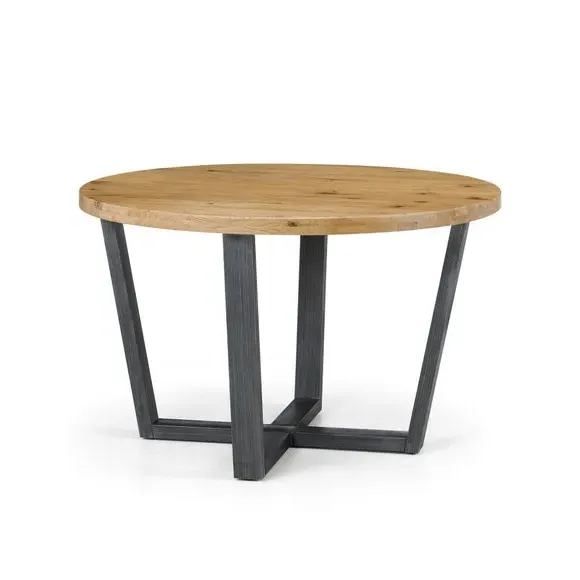 Round Dining Set with 4 Chairs - Oak, Solid Wood