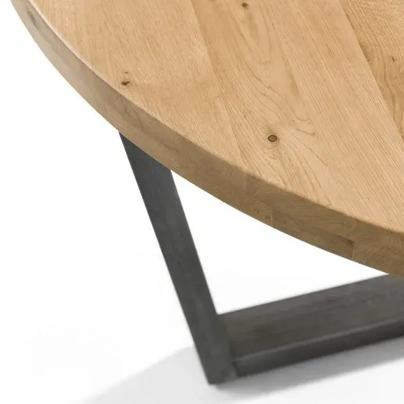 Round Dining Set with 4 Chairs - Oak, Solid Wood