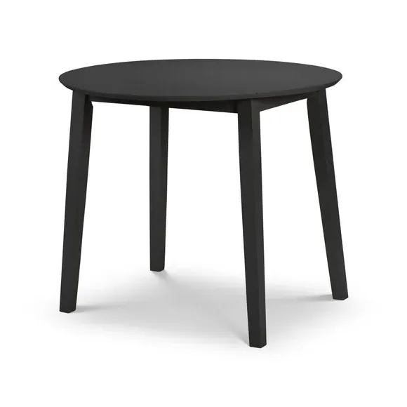 Round Drop Leaf Dining Set with Chairs - Black