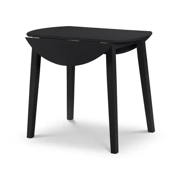 Round Drop Leaf Dining Set with Chairs - Black