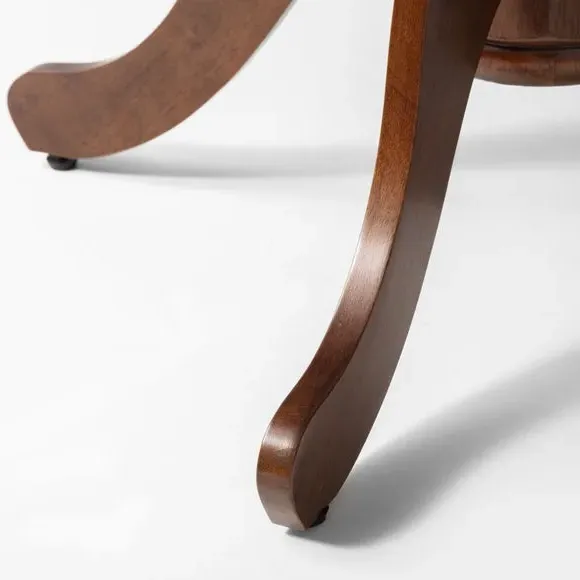 Round to Oval Dining Set with 4 Chairs - Brown