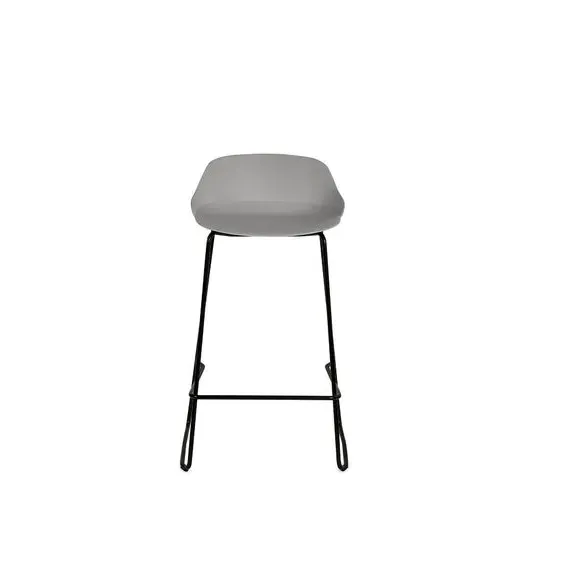 Set of 2 Bar Stools - Light Grey, Metal