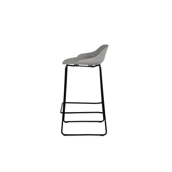 Set of 2 Bar Stools - Light Grey, Metal