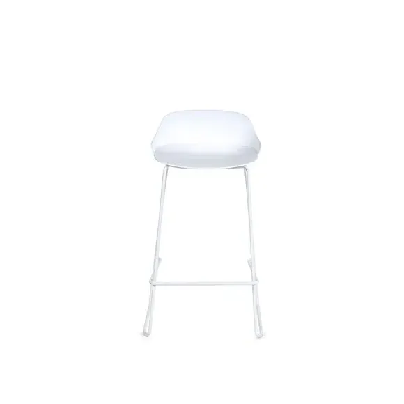 Set of 2 Bar Stools - White, Metal