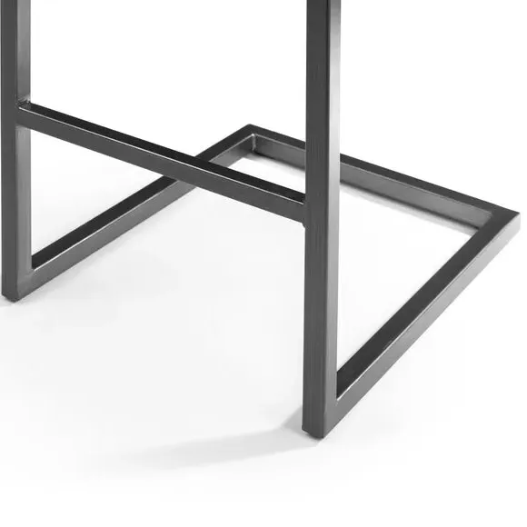 Set of 2 Bar Stools with Cantilever Legs - Grey, Suede