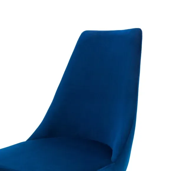 Set of 2 Cantilever Dining Chairs - Blue, Velvet