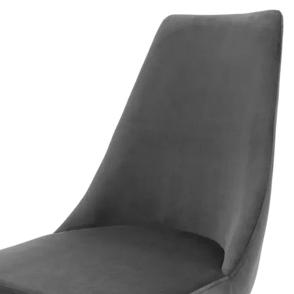 Set of 2 Cantilever Dining Chairs - Grey, Velvet