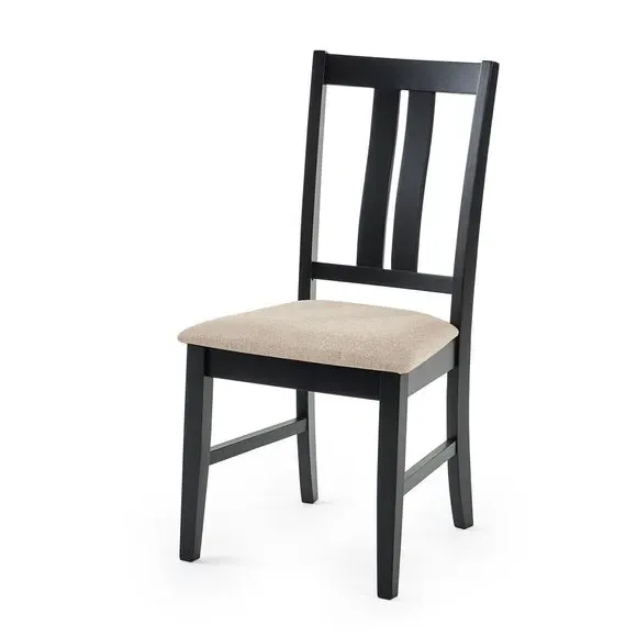Set of 2 Dining Chairs - Black, Rubberwood