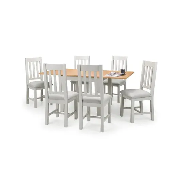 Set of 2 Dining Chairs - Blue, Oak
