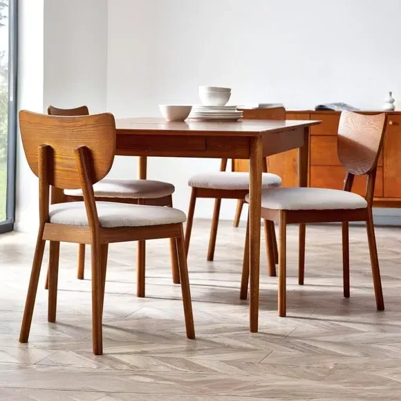 Set of 2 Dining Chairs - Brown, Ash Wood image