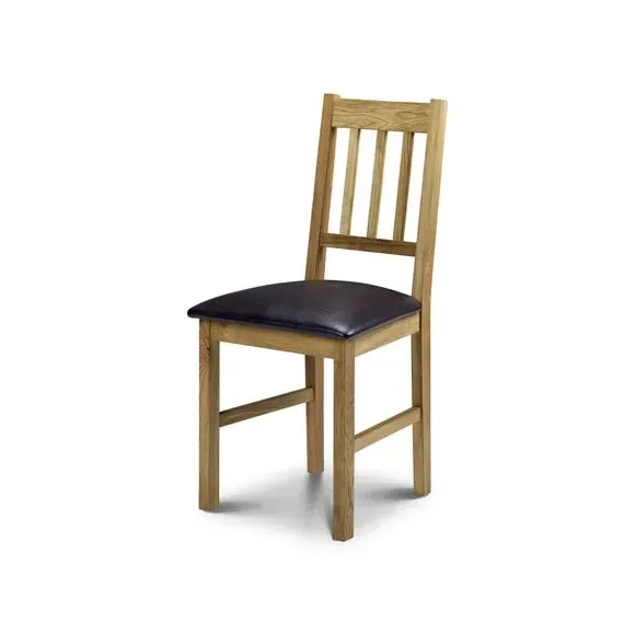 Set of 2 Dining Chairs - Brown, Faux Leather