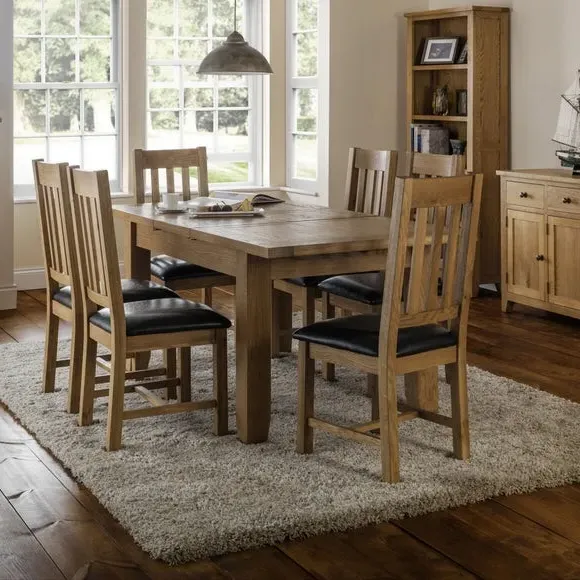 Set of 2 Dining Chairs - Brown, Faux Leather image