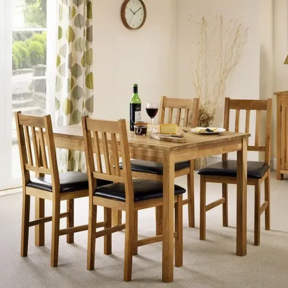 Set of 2 Dining Chairs - Brown, Faux Leather image