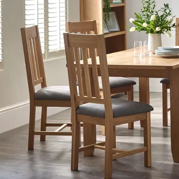 Set of 2 Dining Chairs - Brown, Oak image