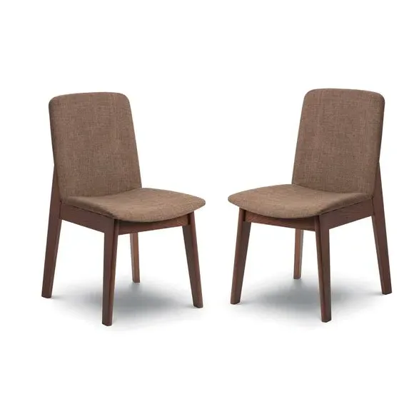 Set of 2 Dining Chairs - Brown, Rubberwood