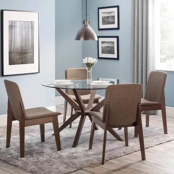 Set of 2 Dining Chairs - Brown, Rubberwood image