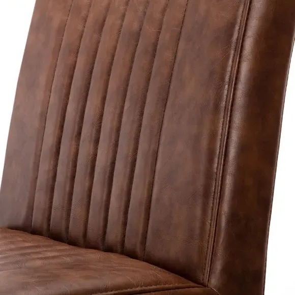 Set of 2 Dining Chairs Cantilever - Brown, Faux Leather