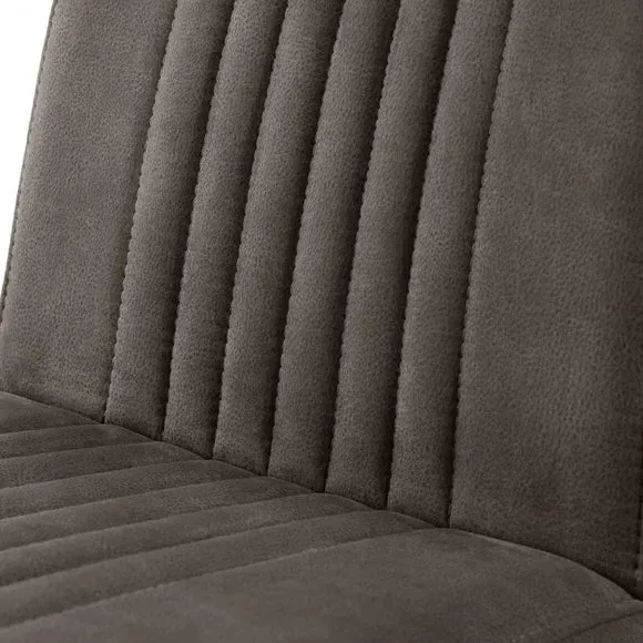 Set of 2 Dining Chairs Cantilever - Grey, Suede