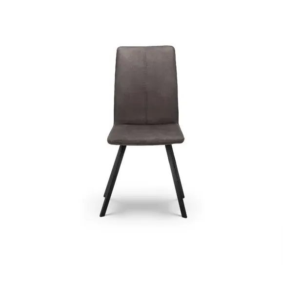 Set of 2 Dining Chairs - Charcoal, Microsuede