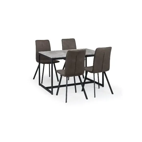 Set of 2 Dining Chairs - Charcoal, Microsuede