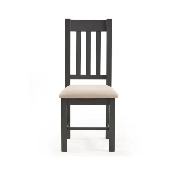 Set of 2 Dining Chairs - Dark Grey, Faux Linen