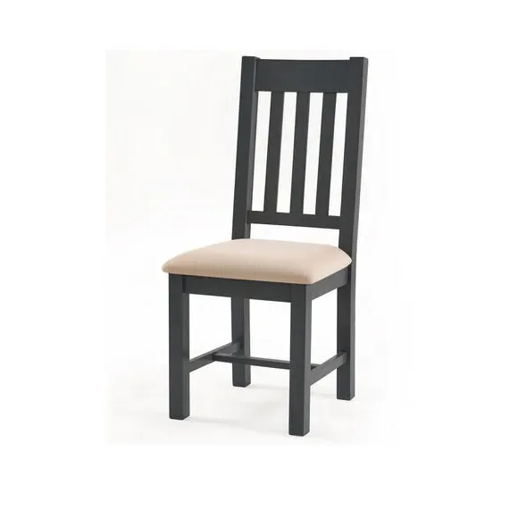 Set of 2 Dining Chairs - Dark Grey, Faux Linen image
