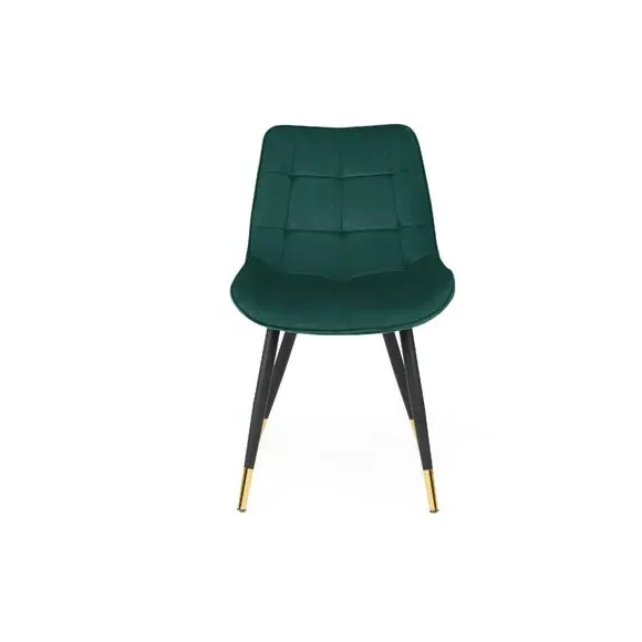 Set of 2 Dining Chairs - Green, Velvet