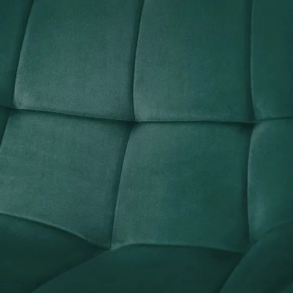 Set of 2 Dining Chairs - Green, Velvet