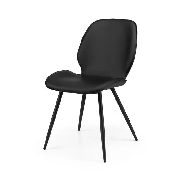 Set of 2 Dining Chairs - Grey, Fabric