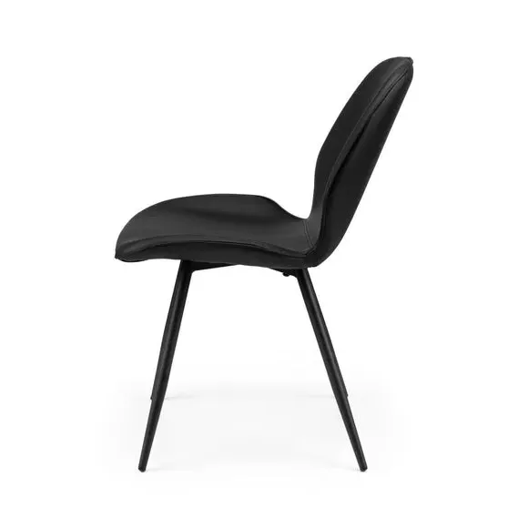 Set of 2 Dining Chairs - Grey, Fabric