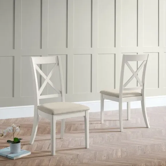 Set of 2 Dining Chairs - Grey, Lacquer