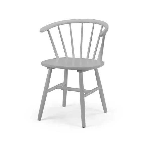 Set of 2 Dining Chairs - Grey, Rubberwood