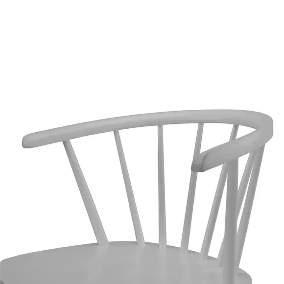 Set of 2 Dining Chairs - Grey, Rubberwood