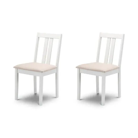 Set of 2 Dining Chairs - Ivory, Solid Wood image