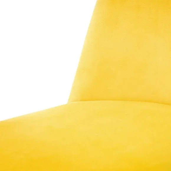Set of 2 Dining Chairs - Mustard, Velvet