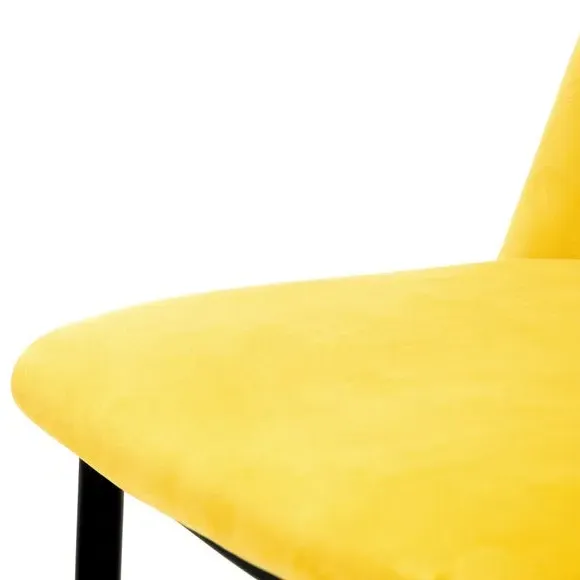 Set of 2 Dining Chairs - Mustard, Velvet